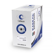 Cabeus UTP-4P-Cat.5e-SOLID-GY Кабель витая пара UTP (U/UTP), категория 5e, 4 пары 0,51мм (24 AWG), одножильный, серый (305 м), системная гарантия 25 лет.