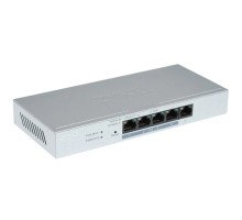 ZYXEL GS1200-5HPV2-EU0101F Smart PoE+ коммутатор GS1200-5HP v2, 5xGE (4xPoE+), настольный, бесшумный, с поддержкой VLAN, IGMP, QoS и Link Aggregation, бюджет PoE 60 Вт