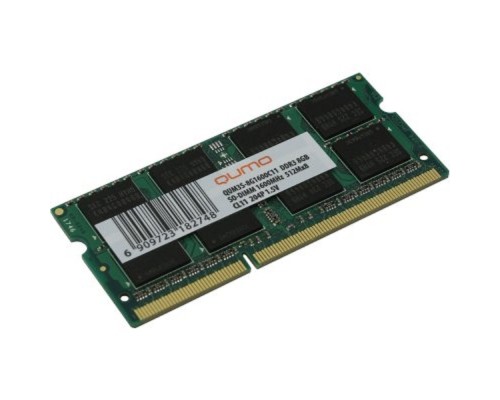 [Модуль памяти] QUMO DDR3 SODIMM 8GB QUM3S-8G1600C11(R) PC3-12800, 1600MHz OEM/RTL