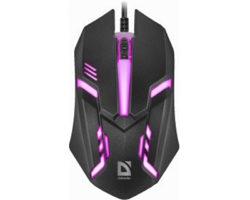 [Мышь] Defender Cyber MB-560L [52560] {Проводная оптическая мышь, 7 цветов, 3 кнопки,1200dpi, черный}