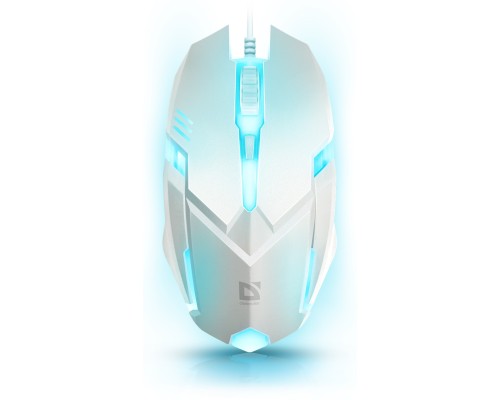 [Мышь] Defender Cyber MB-560L [52561] {Проводная оптическая мышь, 7 цветов, 3 кнопки,1200dpi, белый}