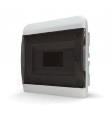 TEKFOR 01-02-001 Щит встраиваемый 8 мод. IP41, прозрачная черная дверца BVK 40-08-1