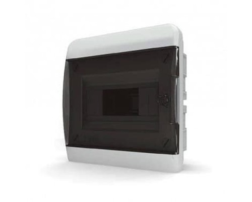 [TEKFOR Боксы пластиковые] TEKFOR 01-02-001 Щит встраиваемый 8 мод. IP41, прозрачная черная дверца BVK 40-08-1