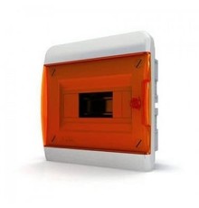 TEKFOR 01-02-003 Щит встраиваемый 8 мод. IP41, прозрачная оранжевая дверца BVO 40-08-1