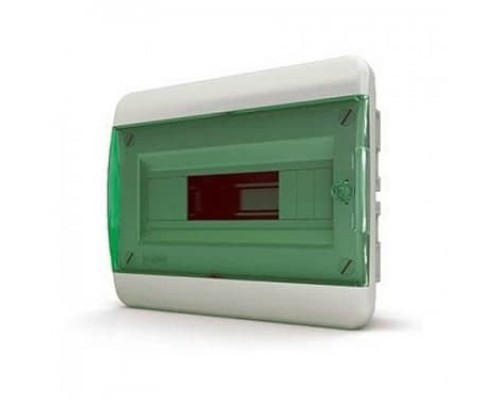 [TEKFOR Боксы пластиковые] TEKFOR 01-02-022 Щит встраиваемый 12 мод. IP41, прозрачная зеленая дверца BVZ 40-12-1