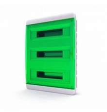 TEKFOR 01-02-082 Щит встраиваемый 54 мод. IP41, прозрачная зеленая дверца BVZ 40-54-1