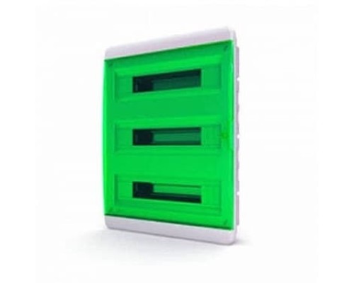 [TEKFOR Боксы пластиковые] TEKFOR 01-02-082 Щит встраиваемый 54 мод. IP41, прозрачная зеленая дверца BVZ 40-54-1
