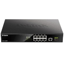 D-Link DGS-1010MP/A1A Неуправляемый коммутатор с 9 портами 10/100/1000Base-T, 1 портом 1000Base-X SFP (8 портов PoE 802.3af/at, PoE-бюджет 125 Вт)