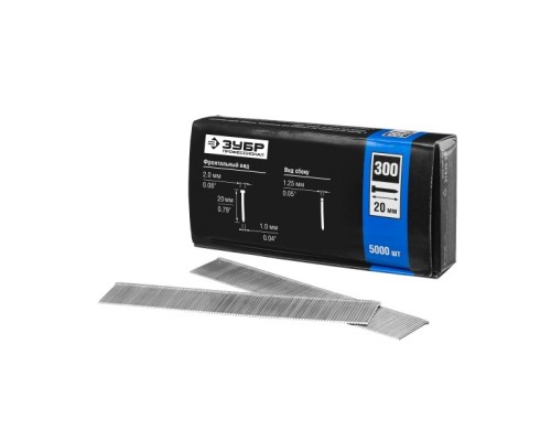 [Саморезы] ЗУБР Гвозди тип 300, 20 мм, особотвердые, 