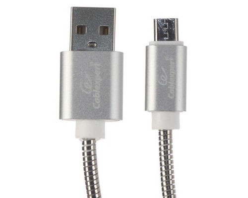 [кабели] Cablexpert Кабель USB 2.0 CC-G-mUSB02S-0.5M AM/microB, серия Gold, длина 0.5м, серебро, блистер