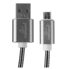 Cablexpert Кабель USB 2.0 CC-G-mUSB02Gy-0.5M AM/microB, серия Gold, длина 0.5м, титан, блистер