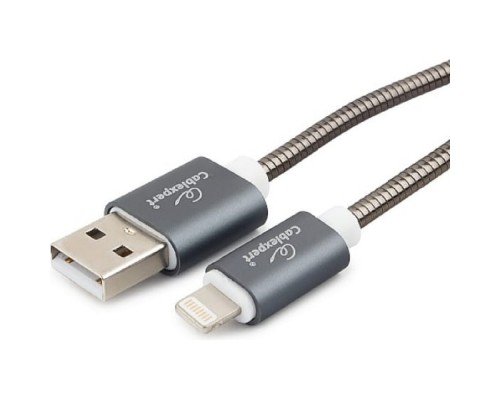 [кабели] Cablexpert Кабель для Apple CC-G-APUSB02Gy-1.8M, AM/Lightning, серия Gold, длина 1.8м, титан, блистер	