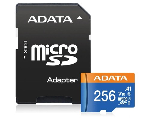 [Карта памяти ] Micro SecureDigital 256Gb A-Data AUSDX256GUICL10A1-RA1 {MicroSDXC Class 10 UHS-I, SD adapter}