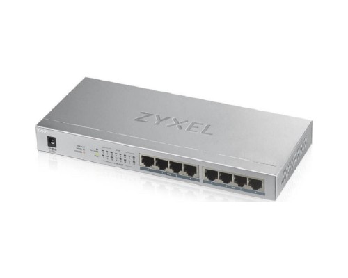 [Сетевое оборудование] ZYXEL GS1008HP-EU0101F PoE+ коммутатор GS1008HP, 8xGE PoE+, настольный, металлический, бесшумный, бюджет PoE 60 Вт