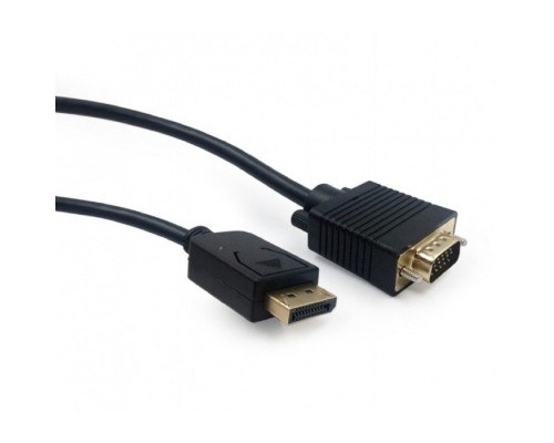 [кабели] Cablexpert Кабель DisplayPort->VGA, 1,8м, 20M/15M, черный, экран, пакет (CCP-DPM-VGAM-6)