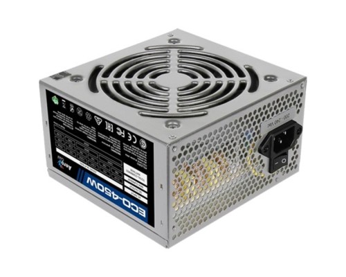 [Блок питания] Aerocool 450W Retail ECO-450W ATX v2.3 Haswell, fan 12cm, 400mm cable, power cord, 20+4P, 12V 4P, 1x PCI-E 6P, 2x SATA, 2x PATA, 1x FDD (замена 11083240)