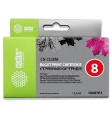 Cactus CS-CLI8M Картридж струйный для Canon Pixma MP470/MP500/MP510/MP520/MP530/MP600/MP800/MP810/MP830/MP970/iP3300/iP3500/iP4200/5200/5300/6600D/6700D/MX700/850/iX4000/5000/9000, пурпурный 12 мл.