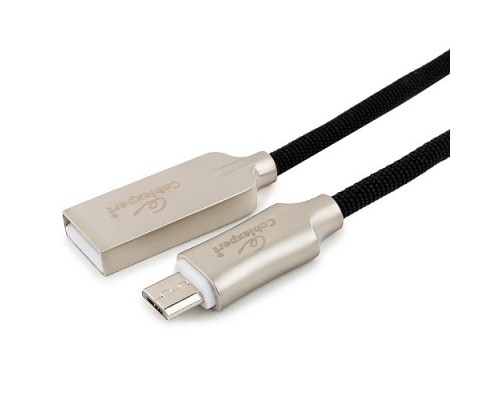 [кабели] Cablexpert Кабель USB 2.0 CC-P-mUSB02Bk-1.8M AM/microB, серия Platinum, длина 1.8м, черный, блистер