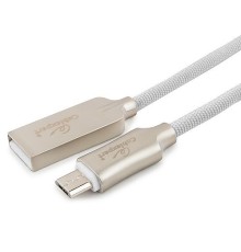 Cablexpert Кабель USB 2.0 CC-P-mUSB02W-1.8M AM/microB, серия Platinum, длина 1.8м, белый, блистер	