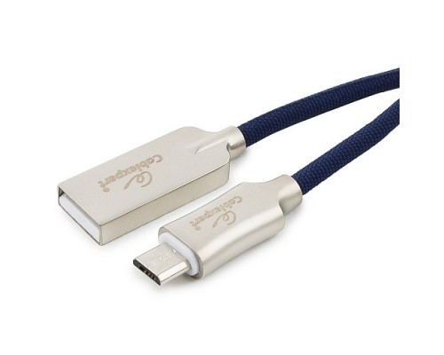 [кабели] Cablexpert Кабель USB 2.0 CC-P-mUSB02Bl-1.8M AM/microB, серия Platinum, длина 1.8м, синий, блистер	
