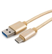 Cablexpert Кабель USB 3.0 CC-P-USBC03Gd-1M AM/Type-C, серия Platinum, длина 1м, золотой, блистер	
