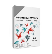 ГЕЛЕОС Обложки прозрачные пластиковые PCA4-200S А4 0.2 мм дымчатые 100 шт.