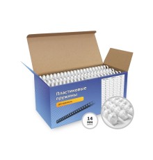 ГЕЛЕОС Пластиковые пружины BCA4-14W 14 мм белые 100 шт.