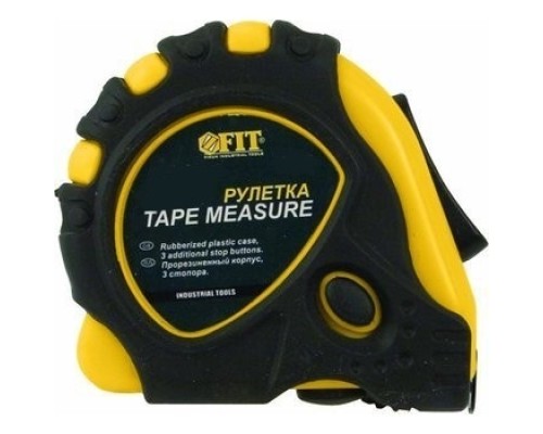 [Рулетки, мерные ленты] FIT IT Рулетка прорезинен. корпус, тройной стопор 