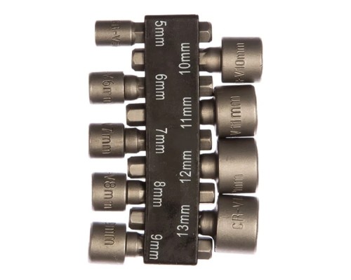 [Отвертки-насадки (биты)] FIT IT Набор усиленных головок CrV 9 шт. (5-13 мм) [57915]