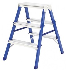 FIT КУРС РОС Лестница-стремянка стальная двусторонняя, 3 ступени, Н=65 см, вес 3,1 кг [65392]