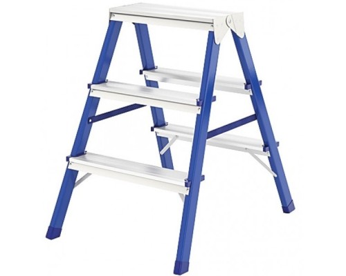 [Лестницы, стремянки] FIT КУРС РОС Лестница-стремянка стальная двусторонняя, 3 ступени, Н=65 см, вес 3,1 кг [65392]