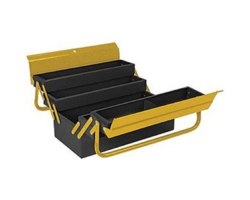 [Ручной инструмент] FIT IT Ящик для инструмента металлический с 4-мя раздвижными отделениями  420х200х200 мм [65679]