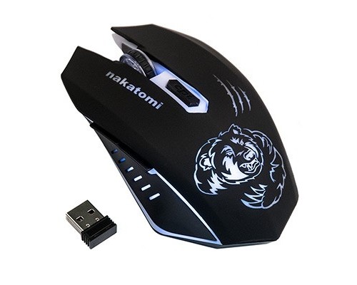 [Мышь] Мышь MROG-15UR Nakatomi Gaming RF 2.4G Optical - игровая, аккумулятор, 6 кнопок+ролик, 7ми цветная подсветка