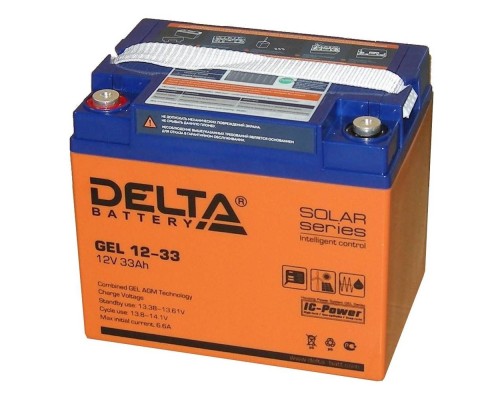 [батареи] Delta GEL 12-33 (33 Ач, 12В) свинцово- кислотный аккумулятор  