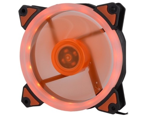 [вентилятор] CROWN Вентилятор для компьютерного корпуса CMCF-12025S-1233 (120*120*25мм;Оранжевое LED кольцо;1500 об/мин;35CFM;20Дб;Подшипник скольжения;3pin+MOLEX(папа-мама) 40+10см)