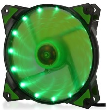 CROWN Вентилятор для компьютерного корпуса CMCF-12025S-1222 (120*120*25мм;Зелёный 16LED;1500 об/мин;35CFM;20Дб;Подшипник скольжения;3pin+MOLEX(папа-мама) 40+10см)