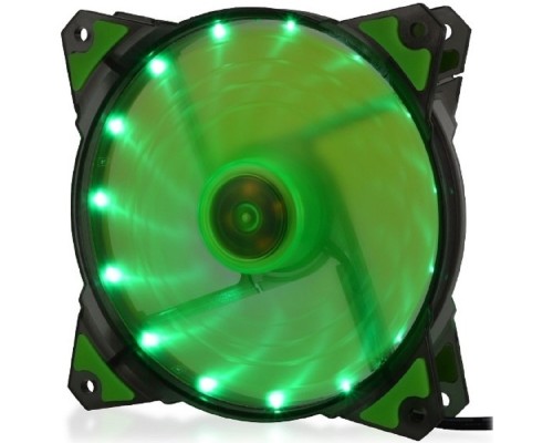 [вентилятор] CROWN Вентилятор для компьютерного корпуса CMCF-12025S-1222 (120*120*25мм;Зелёный 16LED;1500 об/мин;35CFM;20Дб;Подшипник скольжения;3pin+MOLEX(папа-мама) 40+10см)