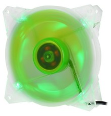 CROWN Вентилятор для компьютерного корпуса CMCF-12025S-1212 (120*120*25мм;Зелёный 4LED;1500 об/мин;35CFM;20Дб;Подшипник скольжения;3pin+MOLEX(папа-мама) 40+10см)
