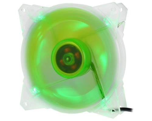 [вентилятор] CROWN Вентилятор для компьютерного корпуса CMCF-12025S-1212 (120*120*25мм;Зелёный 4LED;1500 об/мин;35CFM;20Дб;Подшипник скольжения;3pin+MOLEX(папа-мама) 40+10см)
