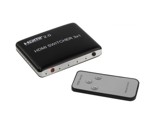 [переходник] ORIENT HS0301H-2.0, HDMI 4K Switch 3->1, HDMI 2.0/3D, HDR, UHDTV 4K/ 60Hz (3840x2160)/HDTV1080p, HDCP2.2, встроенный ИК приемник, пульт ДУ, внешний БП 5В/1А