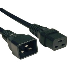 Hyperline PWC-IEC19-IEC20-1.0-BK Кабель питания IEC 320 C19 - IEC 320 C20 (3x1.5), 16A, прямая вилка, 1м, цвет черный