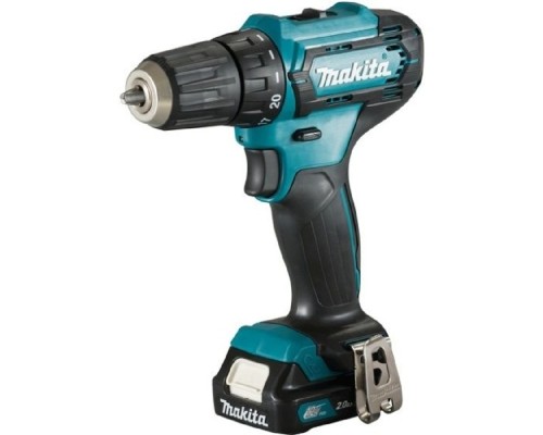 [Дрель, Шуруповерт] Makita DF333DWAE Дрель ак,{12В,2х2Ач Li-ion(слайдер),БЗП-10мм,0-4501700обм,3014Нм,1.1кг,чем,подсв}