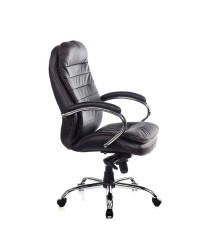 Кресло руководителя Бюрократ T-9950AXSN/Black сиденье черный кожа/кожзам крестовина хром [469637] замена 1808590