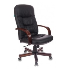 Кресло руководителя Бюрократ T-9908/WALNUT черный кожа крестовина металл [1019512]