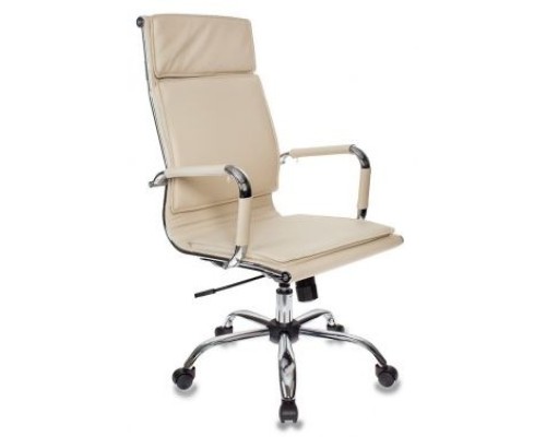 [Офисное кресло или стул] Кресло руководителя Бюрократ CH-993/ivory слоновая кость искусственная кожа крестовина хром [664066]