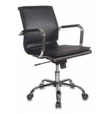 Кресло руководителя Бюрократ CH-993-Low/Black низкая спинка черный искусственная кожа крестовина хро [664068]