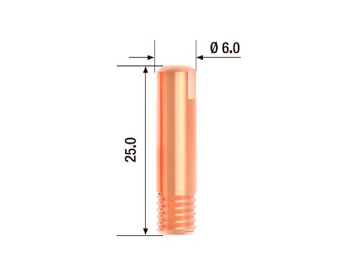 [Сварочное оборудование, Инверторы] FUBAG Контактный наконечник M6 х 25 мм ECU D=0.8 мм (10 шт.) [FB.CTM6.25-08]