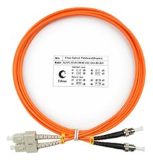 Cabeus FOP-62-SC-ST-2m Шнур оптический duplex SC-ST 62,5/125 mm 2м LSZH