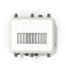 ELTEX WOP-12ac-LR Базовая станция 802.11 ac (5G WiFi), 5GHz; 3 радио интерфейса, каждый с MIMO 2х2; 2 порта 10/100/1000 Base-T, 1 порт 100/1000Base-X(SFP), 6 разъемов N-типа для подключ. вн.антенн