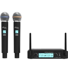 RITMIX RWM-222 Black {2 микрофона: 66 МГц - 74 Мгц, 87.5 МГц - 92 МГц; раб. част.: 40 Гц - 18 000 Гц;чувств.: -105 дБ +/-3 дБ}